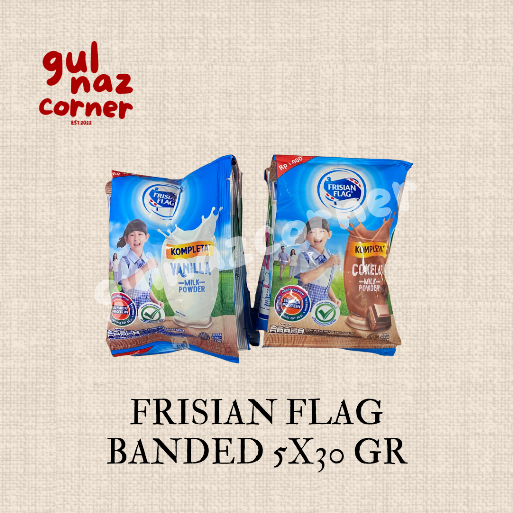 

[ FREE BUBBLE WRAP ] FRISIAN FLAG BANDED 5X30 GR | VANILLA COKELAT | SUSU BUBUK RASA COKELAT VANILA