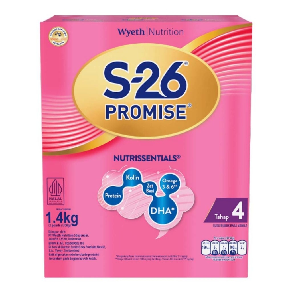 

S-26 Promise Tahap 4 Susu Pertumbuhan Anak 3-12 Tahun Vanila 1.4kg