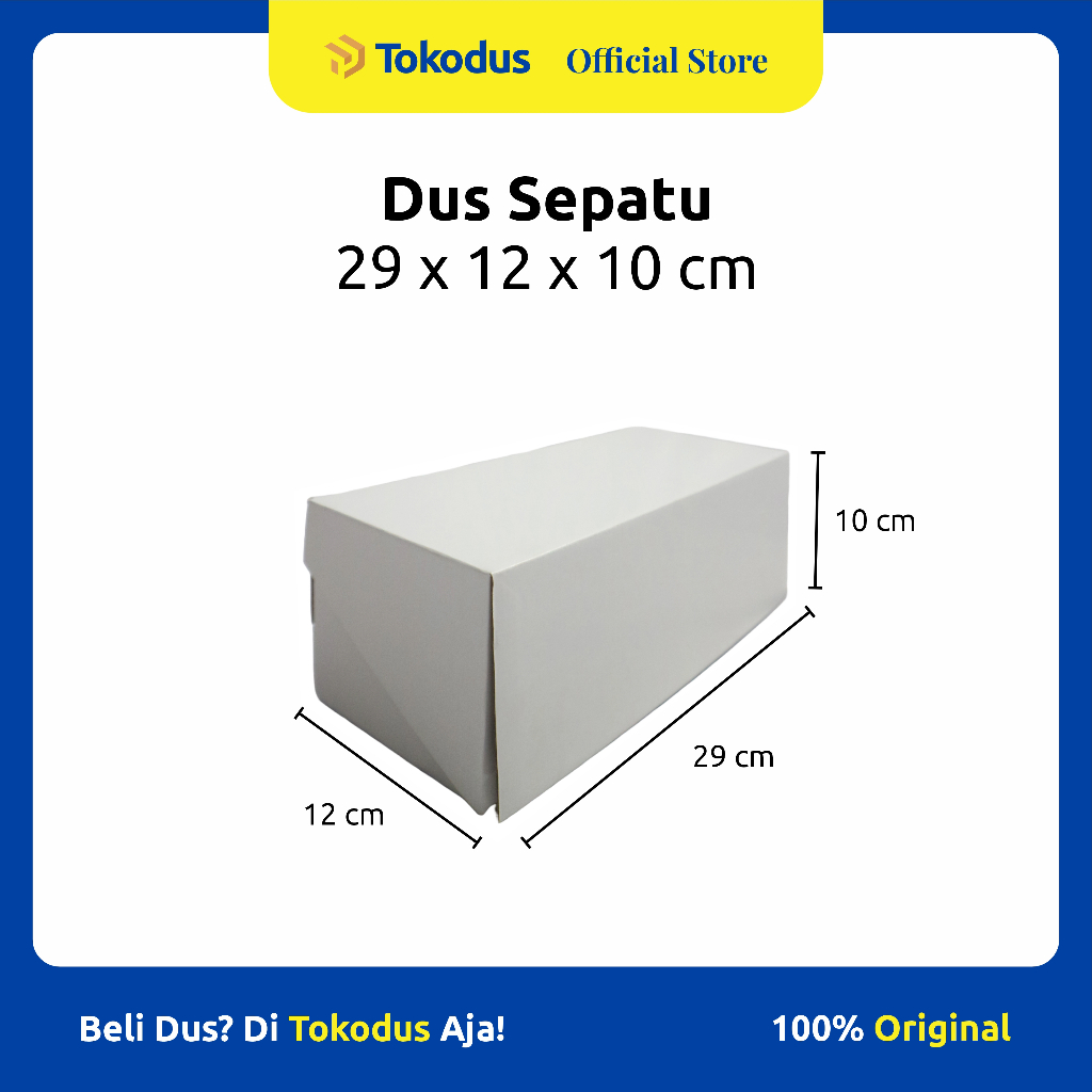 

Dus Sepatu | Kotak Sepatu | Kardus Box Sepatu Putih 29 x 12 x 10 cm - Tokodus Katapang