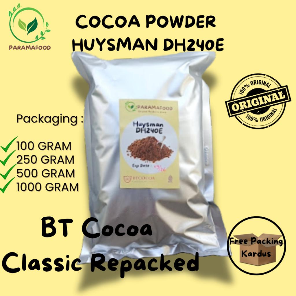 

BT Cocoa 1000 A Cocoa Powder Classic Huysman DH240E Repacked 1000 gram 500 gram 250 gram 100 gram