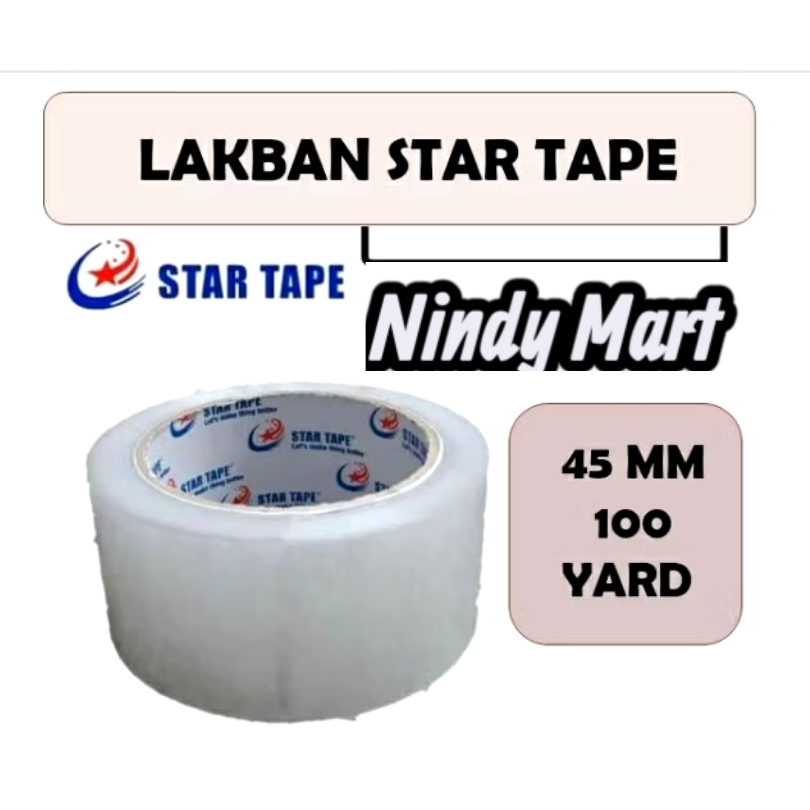 

Star tape Lakban Bening ukuran 45mm x 100 yard ( PER PCS )
