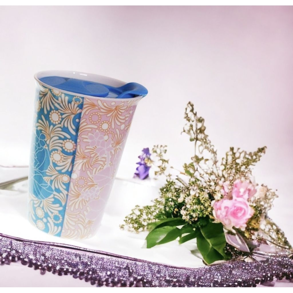 Botol Minum VICENZA 350ml Tumbler Porselain Ba801 CLAUDIA, Tumbler VICENZA dengan gelas dan tutup kh