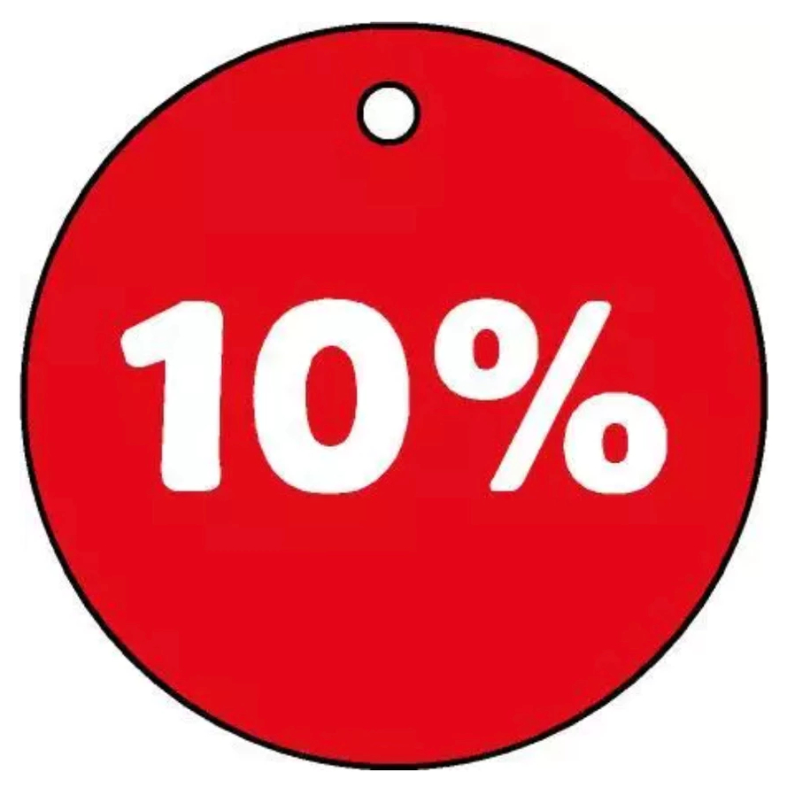 

HANG TAG LABEL DISKON 10 PERSEN SALE BAJU MURAH BULAT UKURAN 3,8 CM GANTUNGAN WLBEE