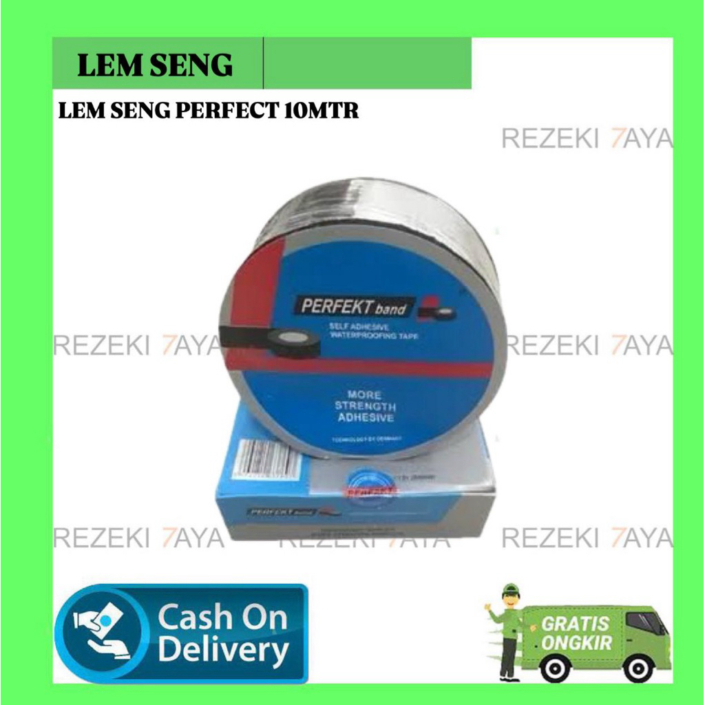 LEM SENG PERFEKT BAND 10 METER LEM REKAT KUAT TAMBAL SENG LEM TEMPEL SENG ANTI BOCOR