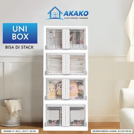 Lemari Plastik Akako UNI BOX Cabinet Lemari Plastik Minimalis Box Penyimpanan Mainan Anak Tumpuk