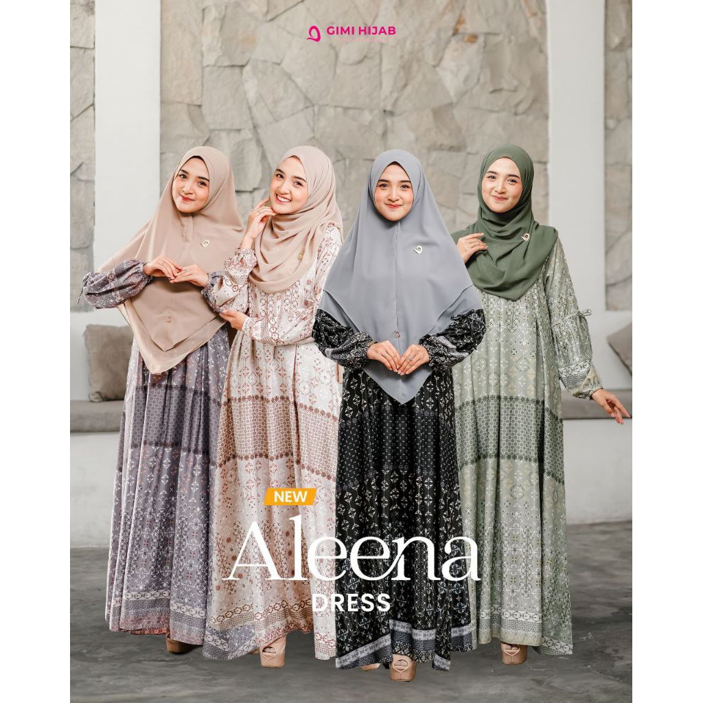 Aleena Dress Gamis Gimi Hijab / Gamis Butiq Murah