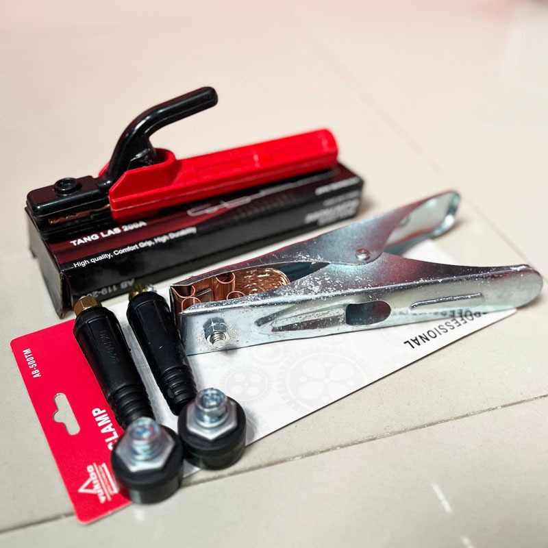 Paket Stang Las Tang Mesin Las Listrik Electrode Holder 200A - Stang Las Tang Jepit Masa Massa Las 5