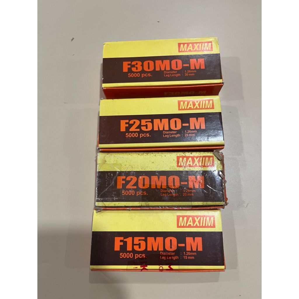 

MAXIM Refil Staples Gun Paku Tembak Model Lurus isi 5000 pcs Diameter 1,26mm - F15 , F20 , F25 , F30