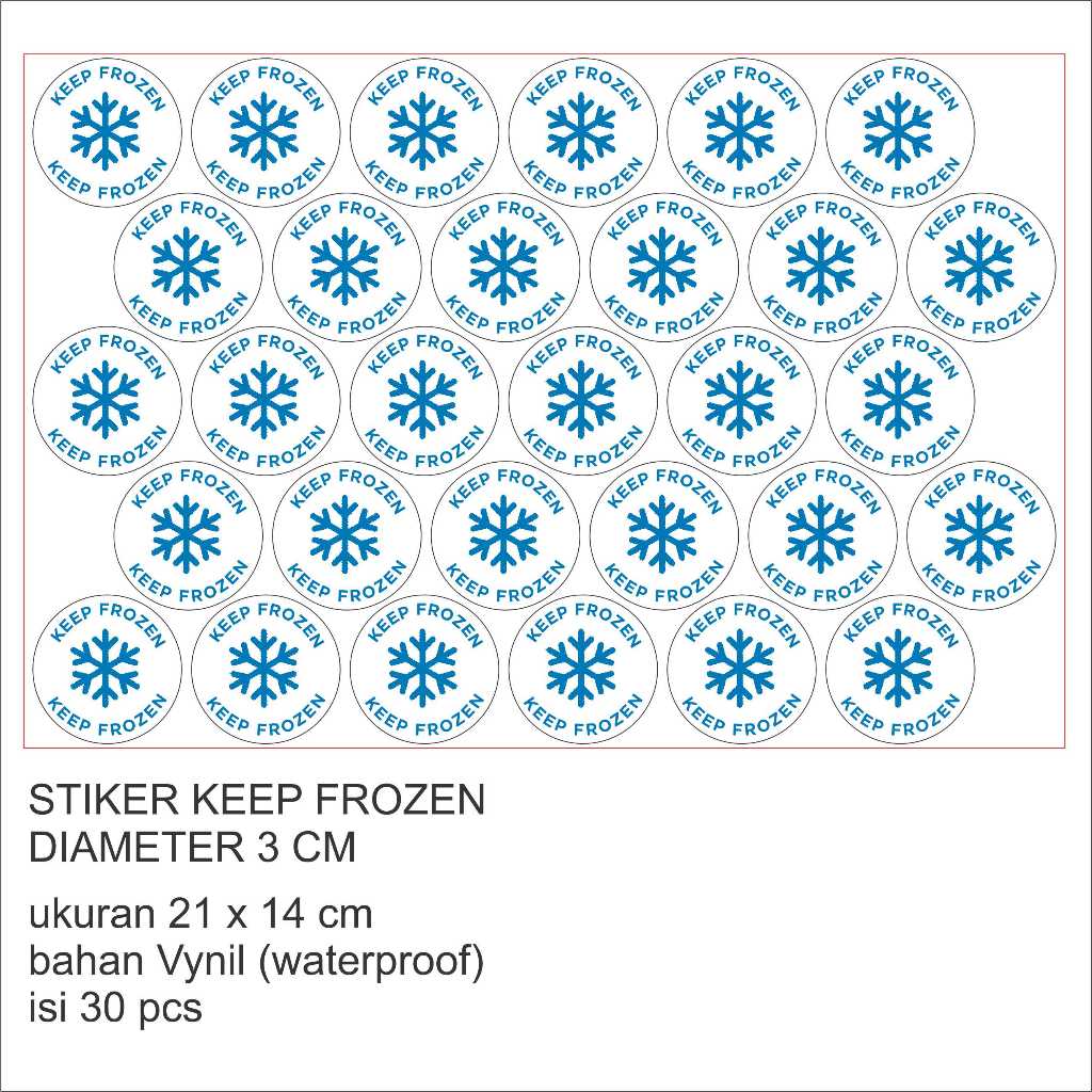 

STIKER KULKAS KEEP FROZEN BAHAN VINIL PUTIH TAHAN AIR ukuran 14x21 cm