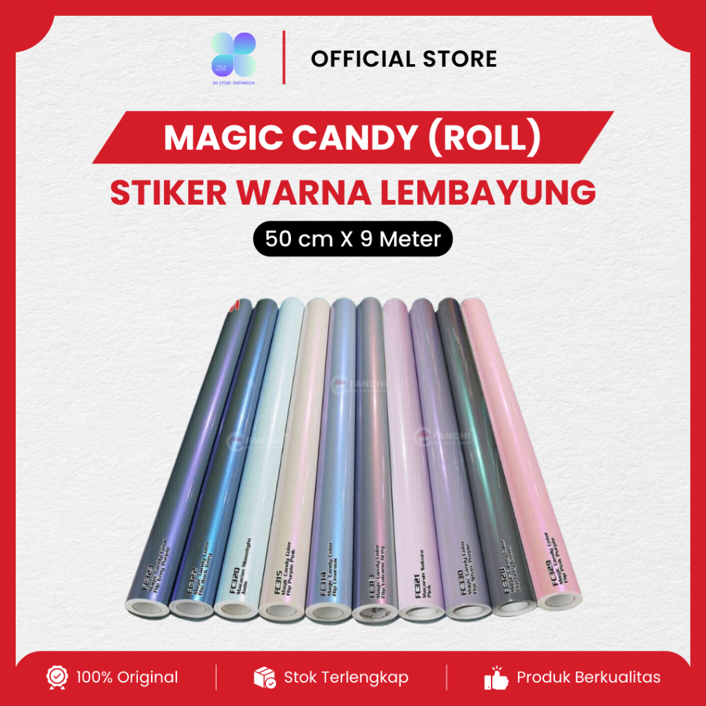 Fanchi Magic Candy PET Roll Stiker Warna Lembayung Glossy Skotlet Motor Bunglon Mengkilap Premium