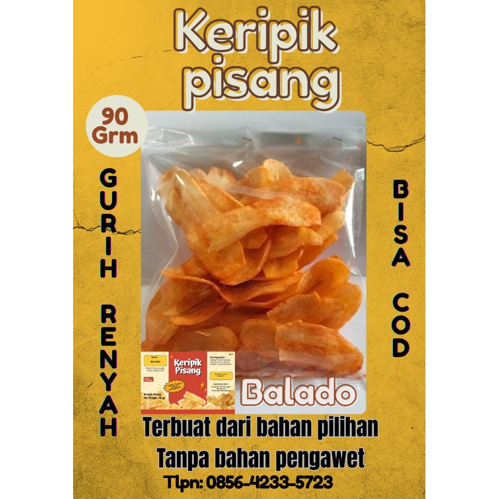 

keripik pisang rasa balado isi 90grm