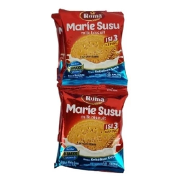 

BISKUIT ROMA MARIE SUSU 16,5 GR 1 RENCENG ISI 10 + 1 SACHET