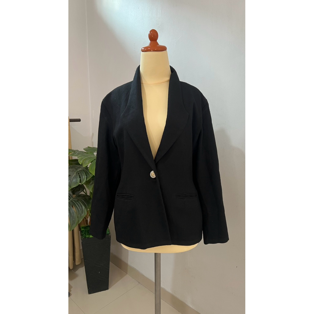 (preloved) baju jas hitam outer wanita ukuran M