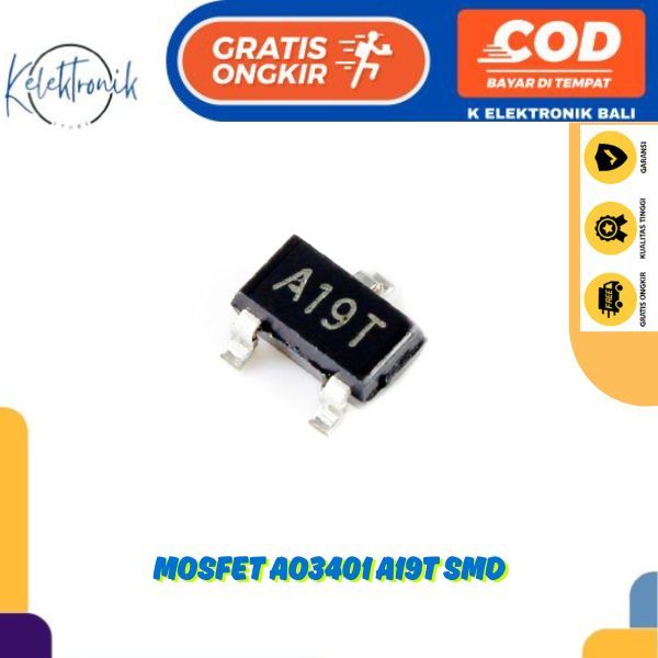 MOSFET AO3401 A19T SOT-23 30V 4.2A Transistor Mosfet AO 3401 AO3401A SMD SMT 1 P-Channel