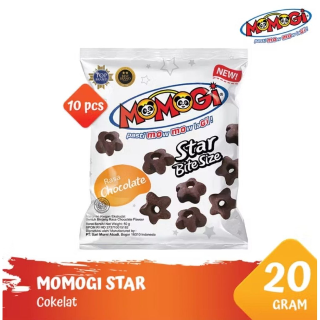 

MOMOGI STAR BITE SIZE COKELAT ISI 10