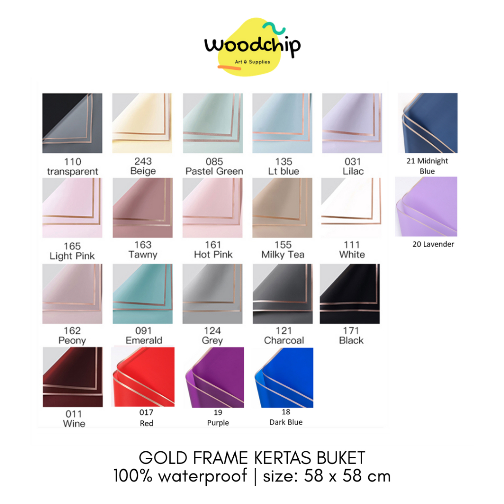 

[LEMBARAN] GOLD FRAME CELLOPHANE (GFR-01) KERTAS BUKET BUNGA - KERTAS KADO - WRAPPING PAPER - SAMPUL BUKU