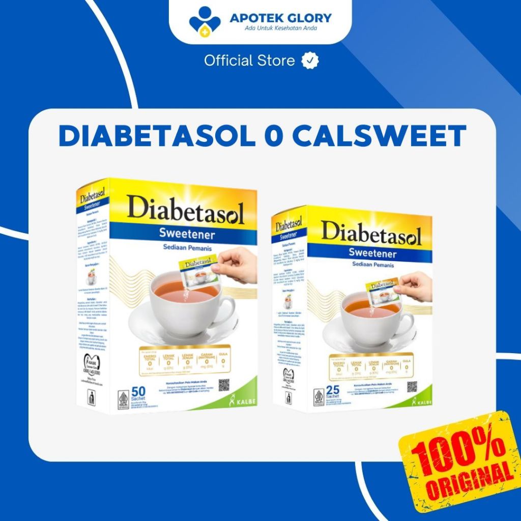 

DIABETASOL 0 CALSWEET 50 SACHET//25 SACHET GULA UNTUK PENDERITA DIABETES