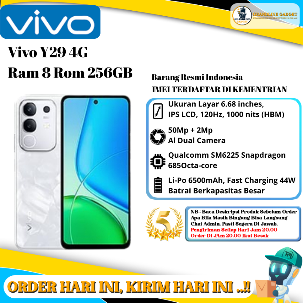 Vivo Y29 4G Ram 8GB Rom 256GB