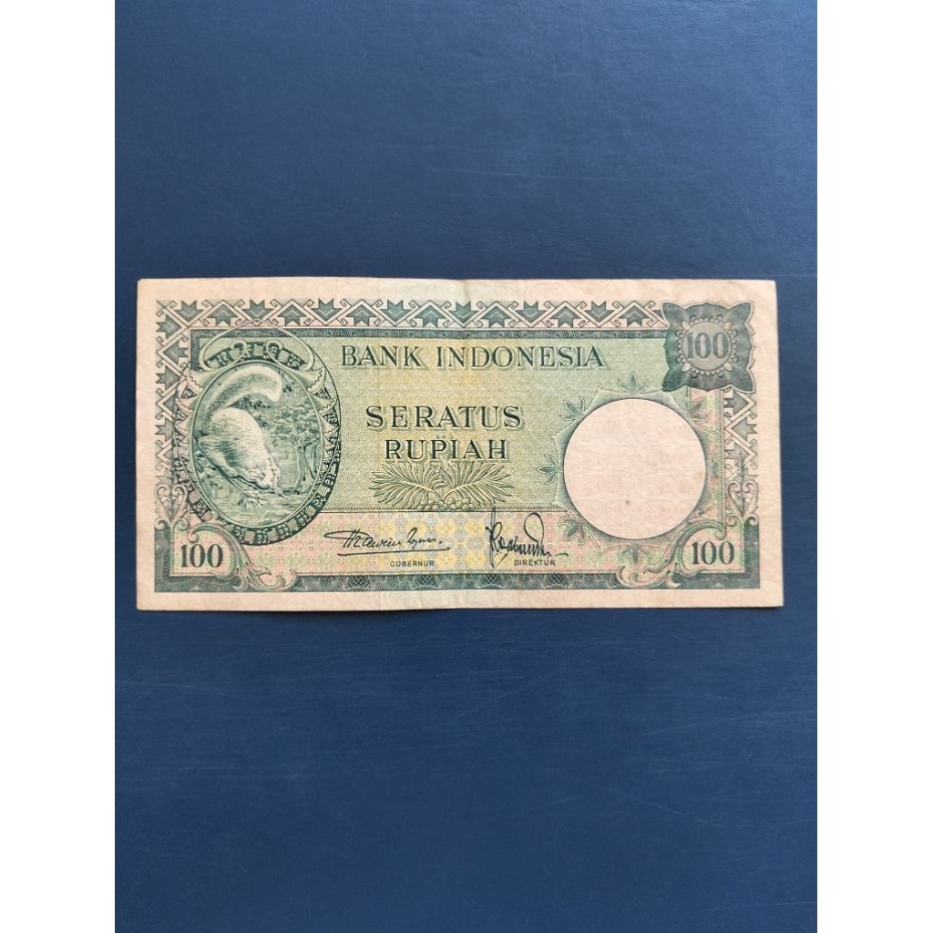 uang Kuno 100 rupiah tupai rp100 SERI hewan thn 1957