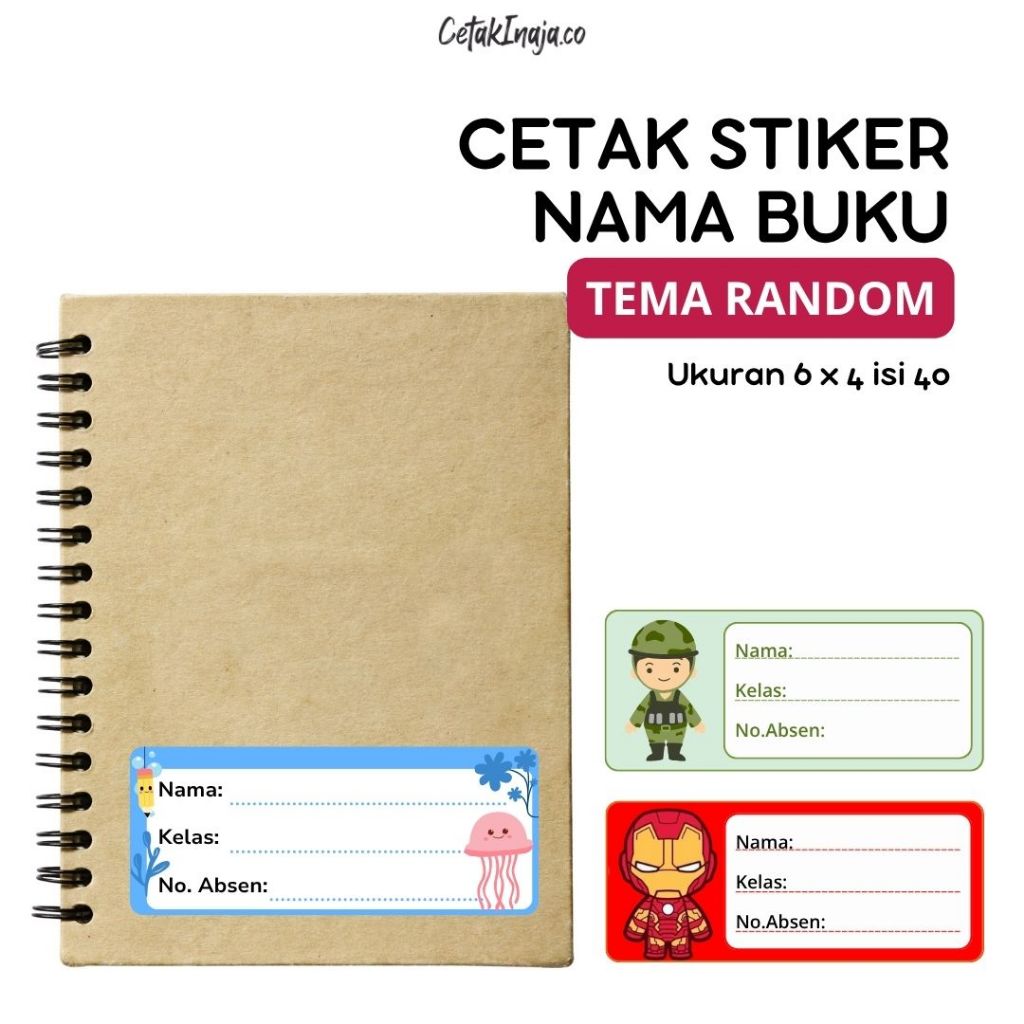 

Sticker Mata Pelajaran Nama Buku Custom Isi 40pcs / Stiker Anak Sekolah Karakter Label Mapel Tema random