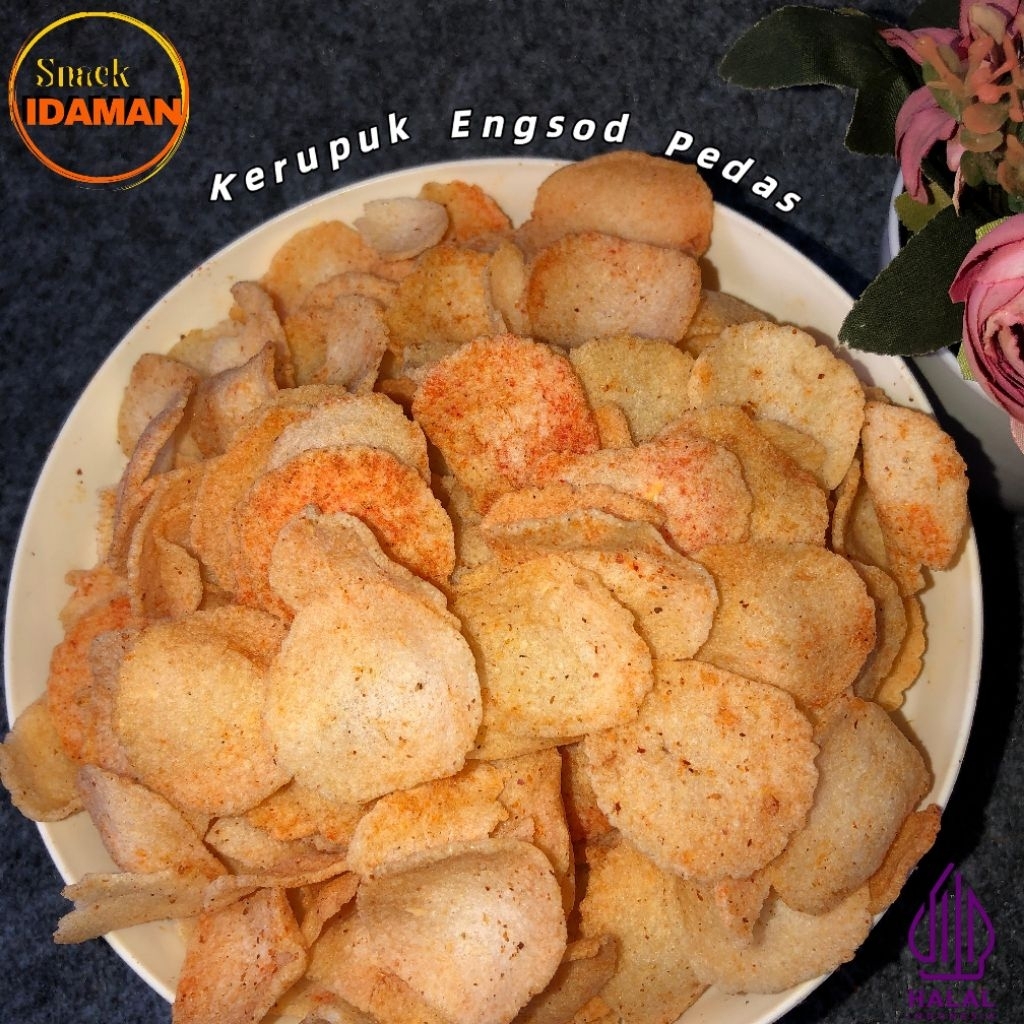 

Kerupuk Engsod 250 Gram Original & Pedas Cemilan Asin Gurih
