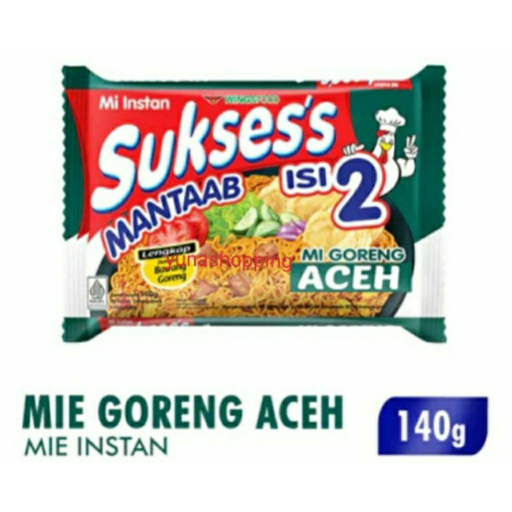 

Mi instan sukses's isi 2 mi goreng Aceh 140g