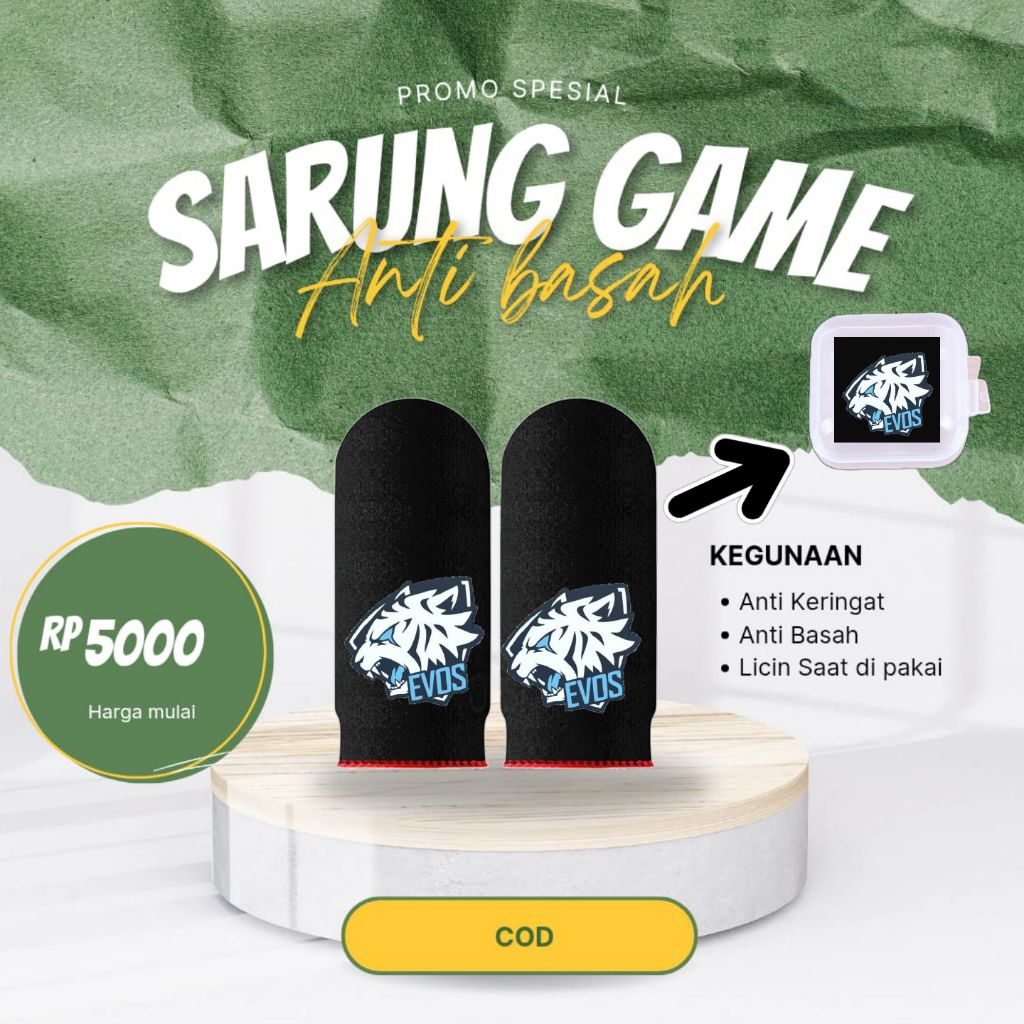 Sarung jempol game dan Box mini logo evos