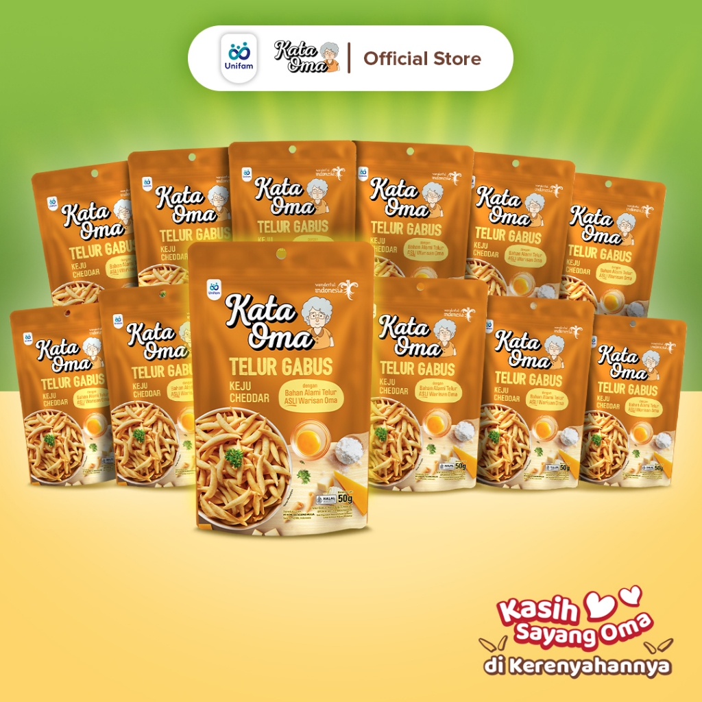 

Paket Isi 12 Kata Oma Telur Gabus Rasa Keju 50 Gr