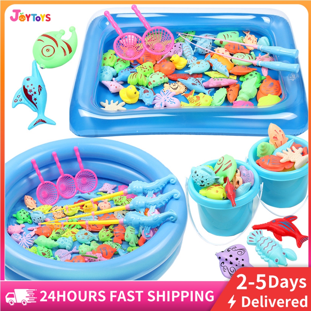 Joytoys116/40/50 Pcs Mainan Anak Pancing Dan Kolam Pancingan Magnet Anak