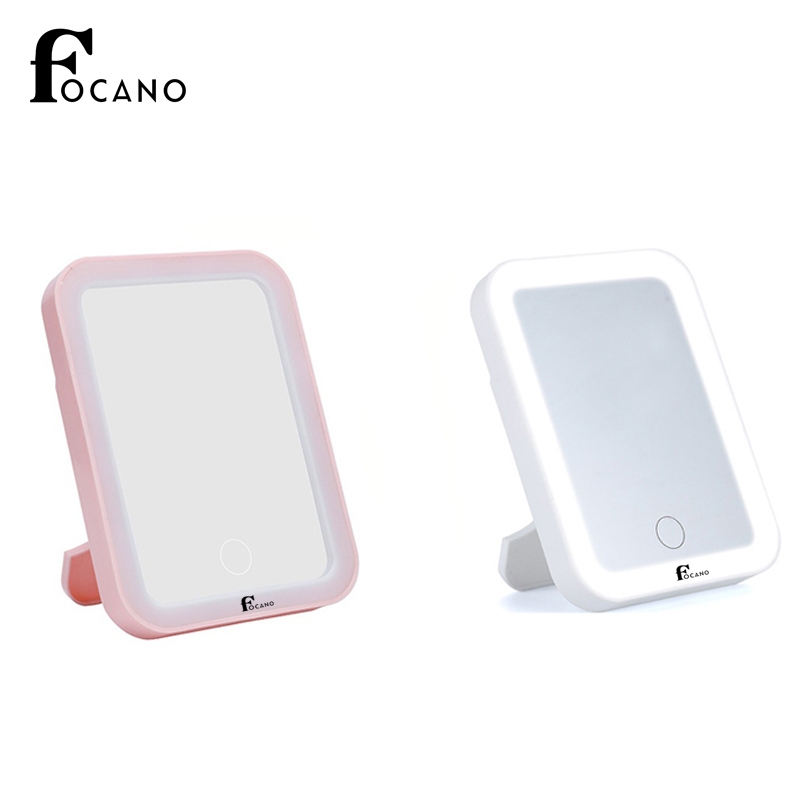 Focano Lampu LED/Mirror Touch Screen Led / Cermin Lampu LED Rechargeable Tombol Touch Screen