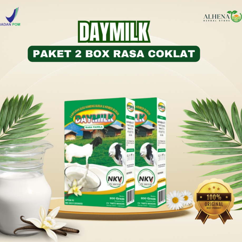 

Paket 2 BOX (Lebih Murah) DAYMILK RASA VANILA | Susu Kambing Etawa Tidak Bau Prengus Membantu Menjaga Daya Tahan Tubuh dan Bantu Jaga Kesehatan Sendi dan Tulang Dikirim Dari Banjarmasin