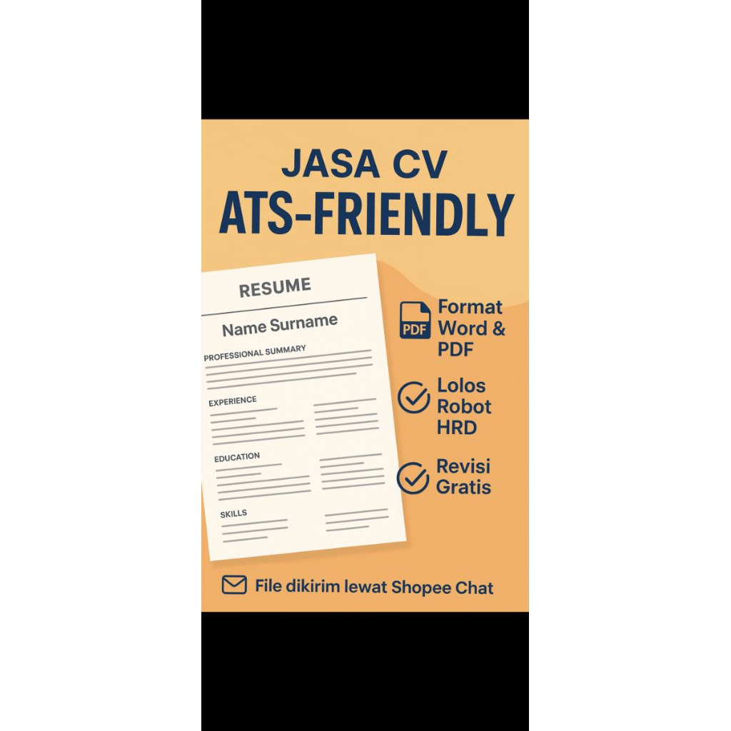 ✨ Jasa Bikin CV ATS Friendly Profesional | Format PDF & Word | Siap Lamar Kerja