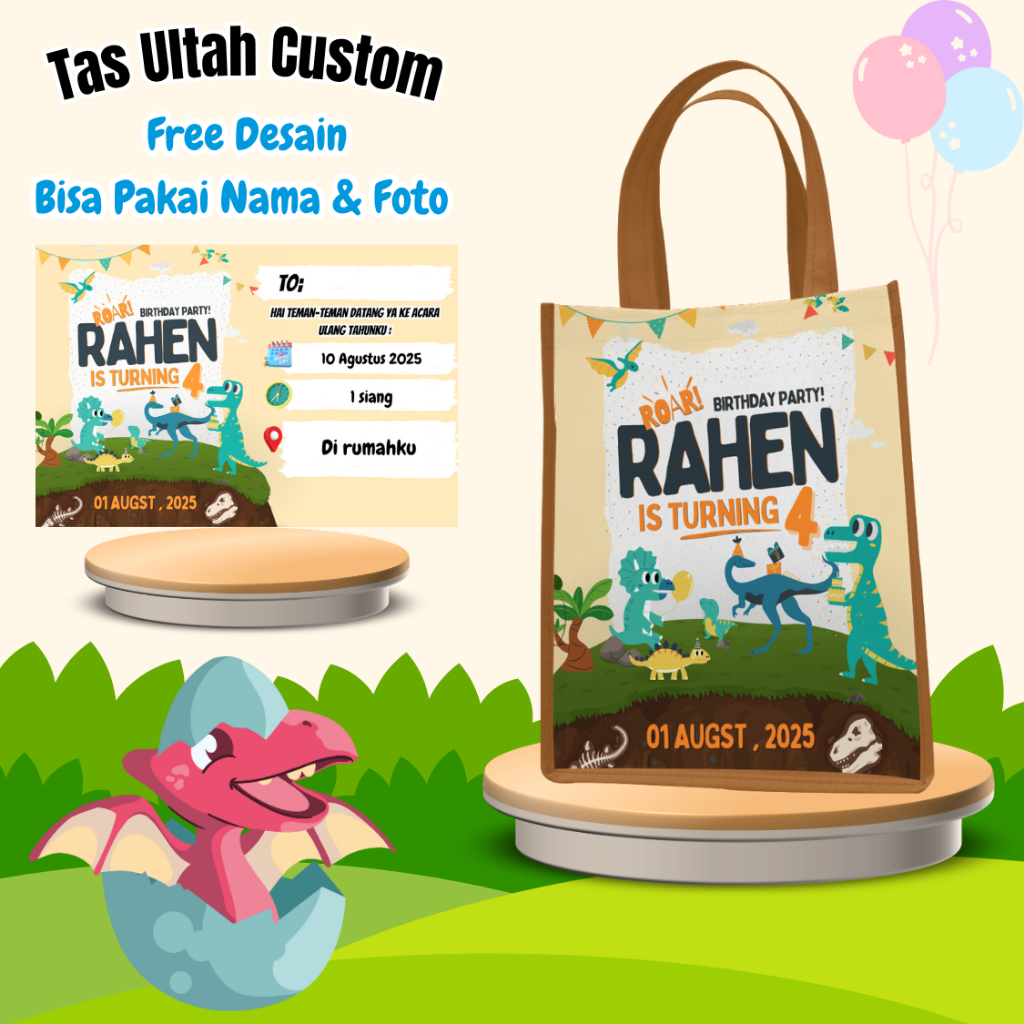 

Isi 40 Pcs Tas Ulang Tahun Anak Custom Pakai Nama Dinosaurus Foto Nasi Kfc Bungkus Snack