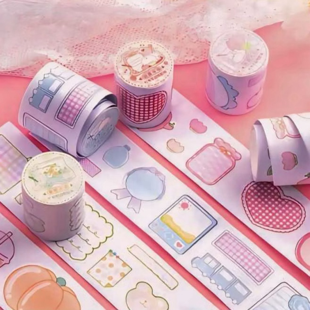 

WRITING BORDER TAPE Sticker ROLL Bahan Paper Aesthetic Scrapbook