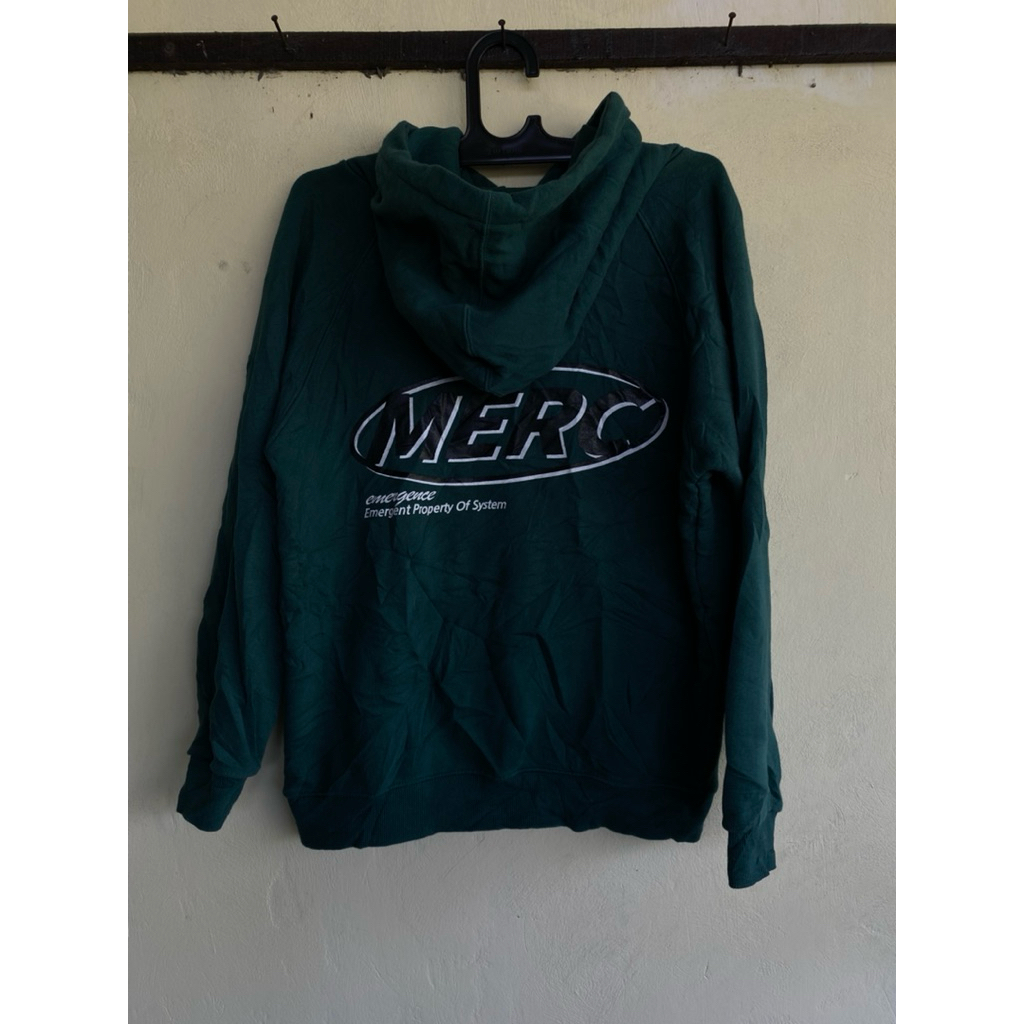 hoodie acover merc hijau botol cakep