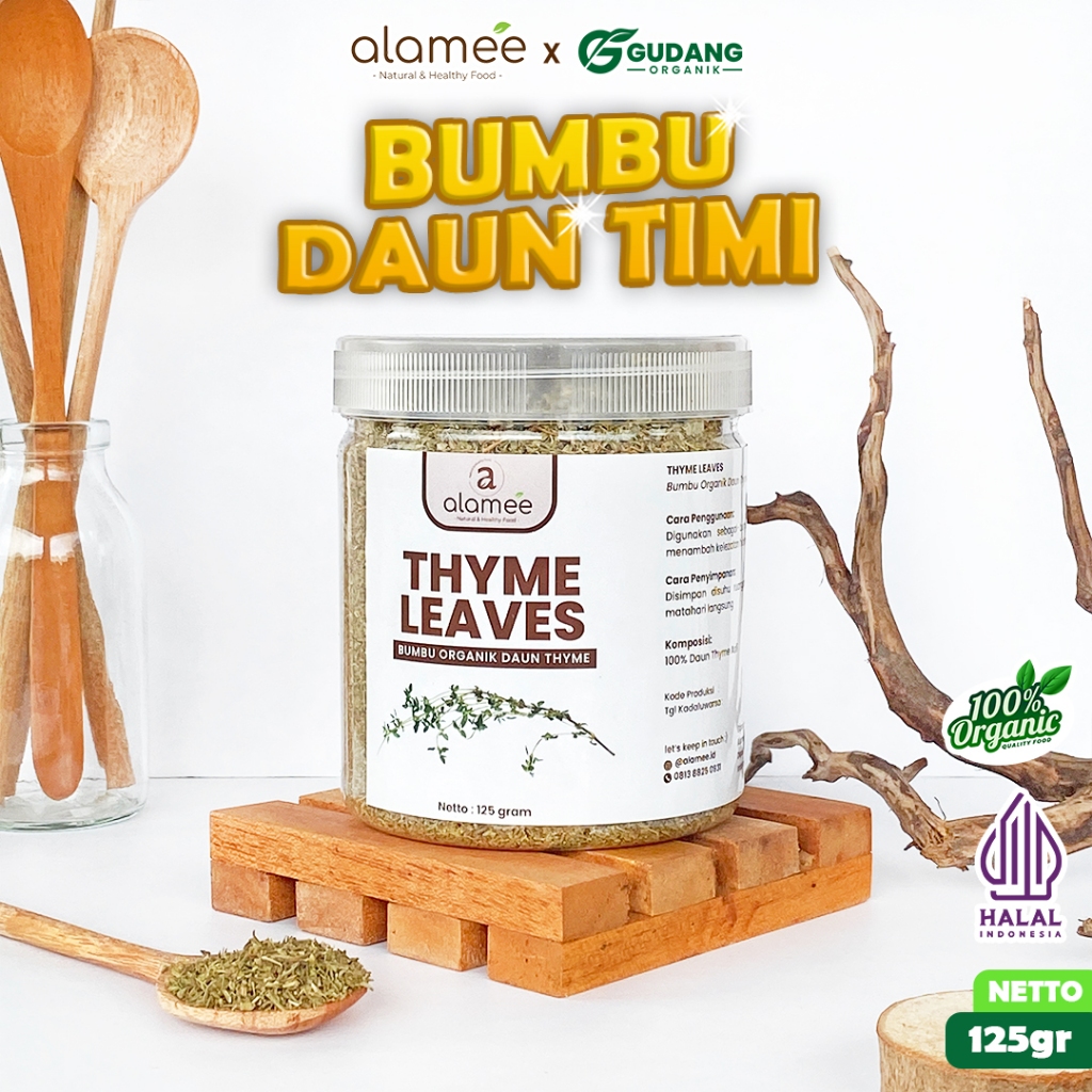 

alamee bumbu organik thyme toples dengan aroma khas pilihan alami yang meningkatkan rasa