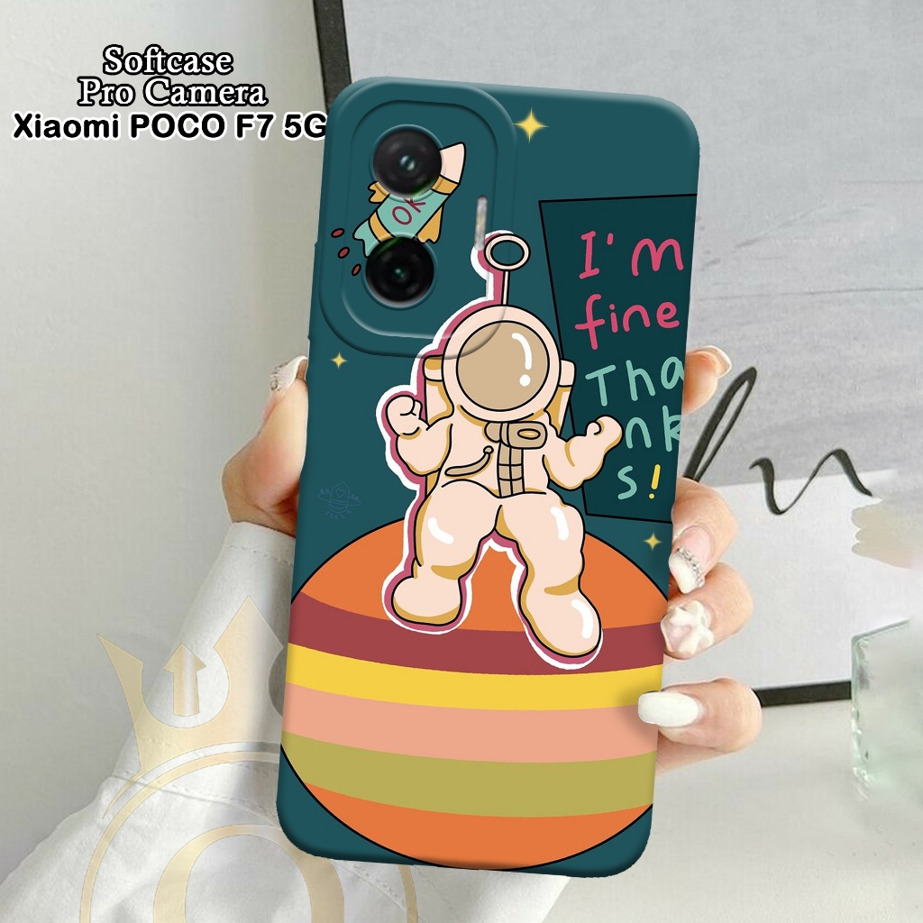 Softcase XIAOMI POCO F7 5G  - ORORA - Case POCO F7 5G - Motif Case Astronot - Case POCO F7 5G - Peli