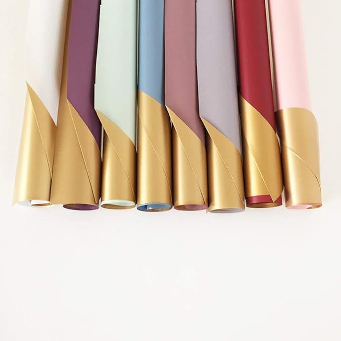 

5 Lembar 1113 Flower Wrapping Paper Double Color Gold Emas Dua Warna Gold Flower Wrapping Paper