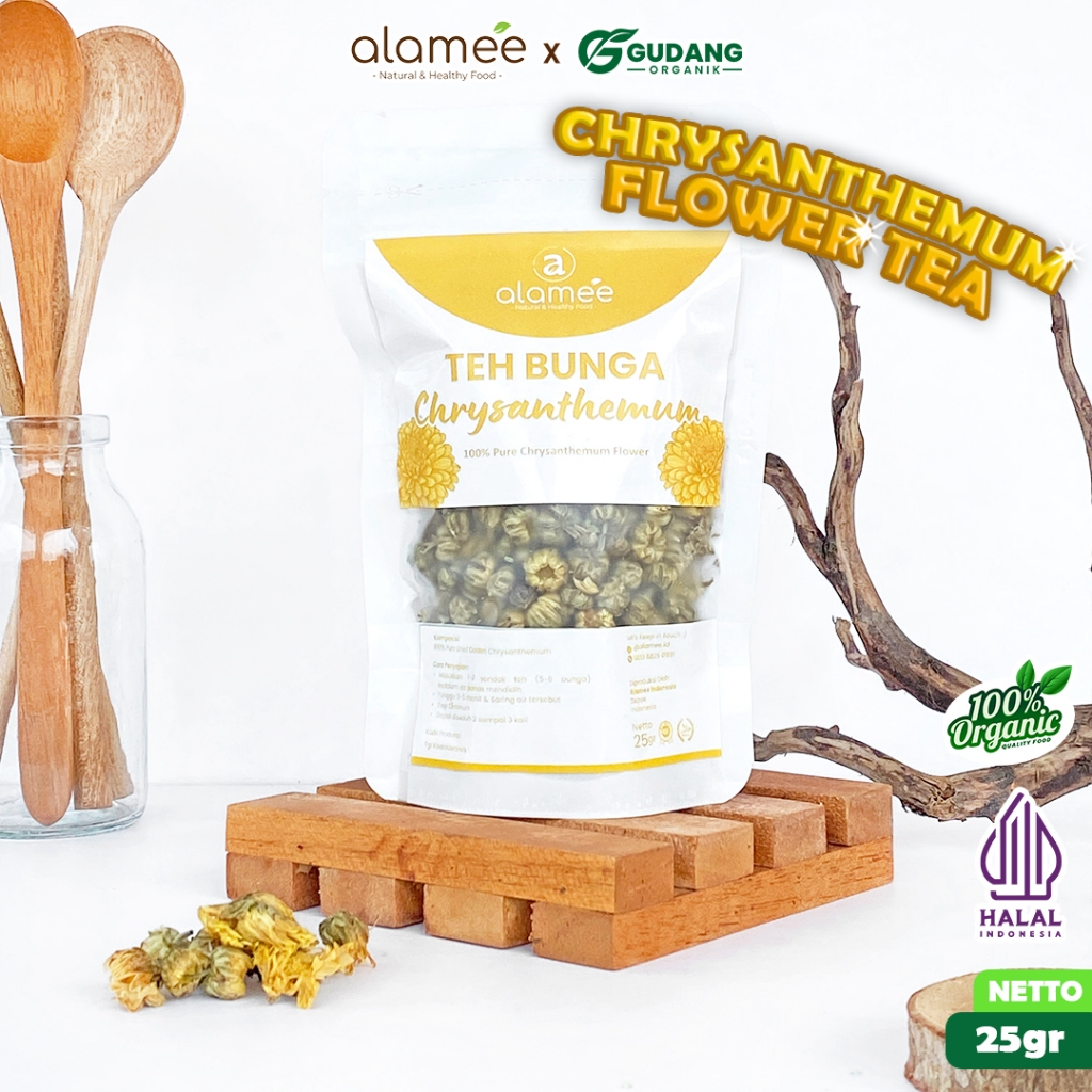

alamee teh bunga chrisantemum 25 gram membawa aroma menyegarkan dan rasa floral khasiat kesehatan