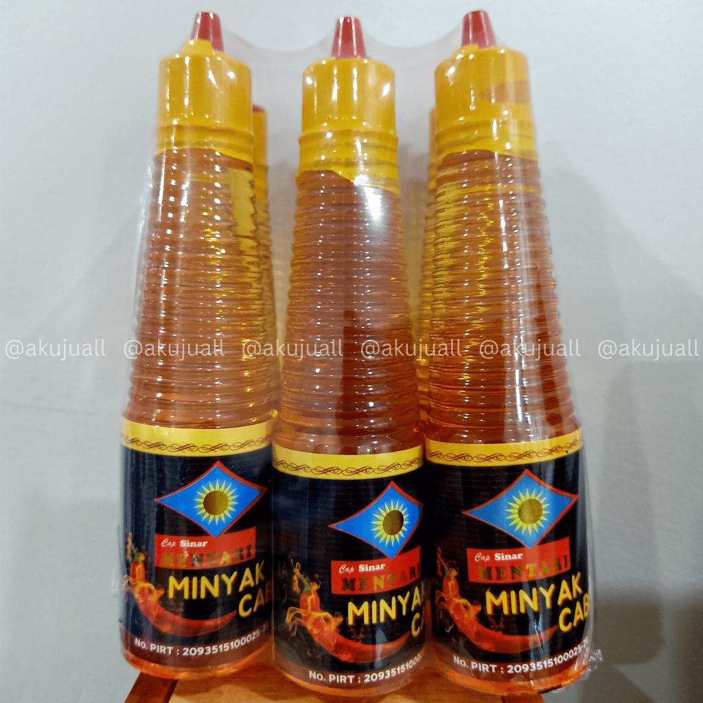 

MINYAK CABE CAP SINAR MENTARI / MINYAK CABAI / CHILLI OIL (MINIM BELI 3, BISA CAMPUR VARIAN)