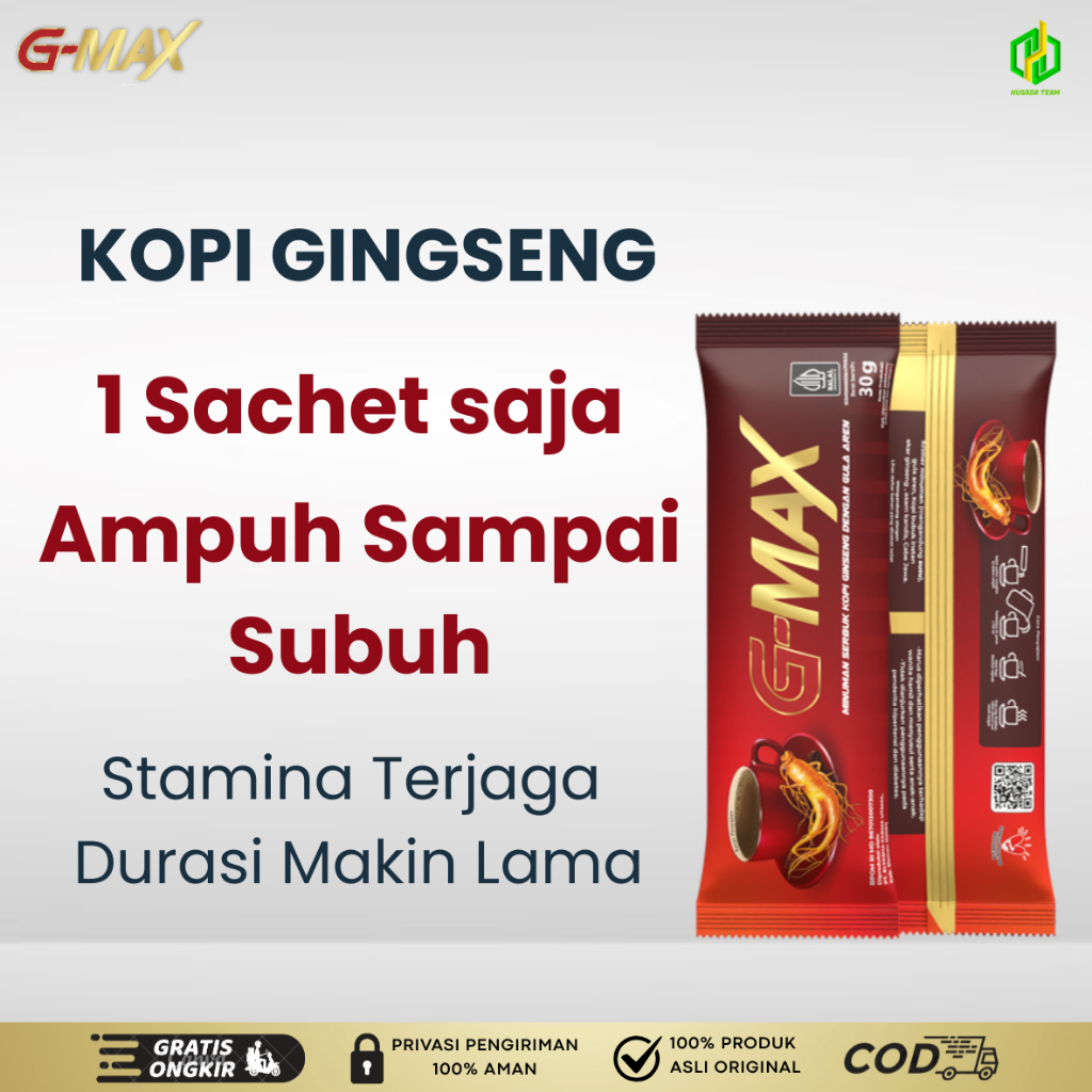 

G-MAX Kopi Ginseng Stamina Pria Dewasa Kuat Tahan Lama 1 Sachet