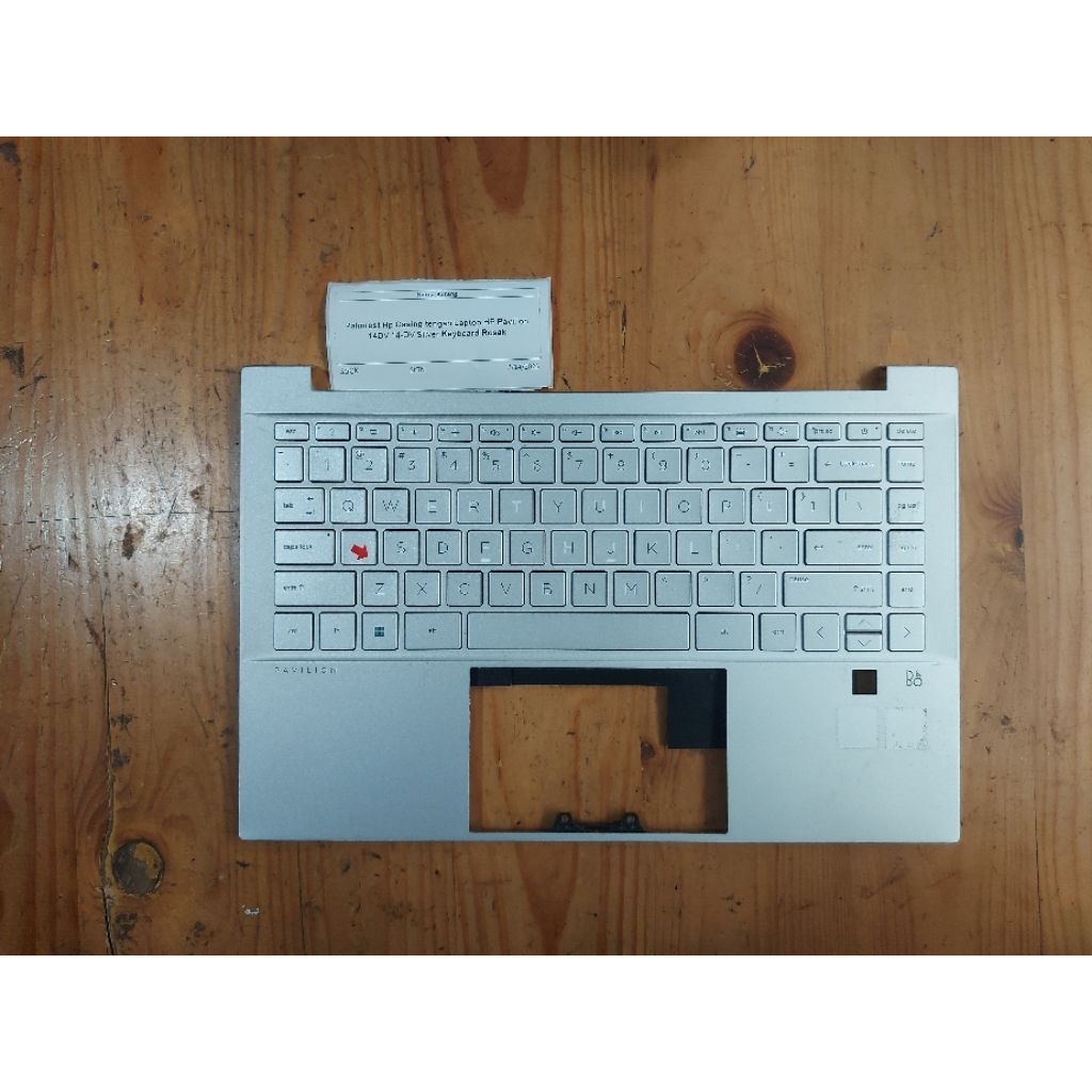 Palmrest HP Casing tengah HP Pavilion 14DV 14-DV Silver keyboard rusak