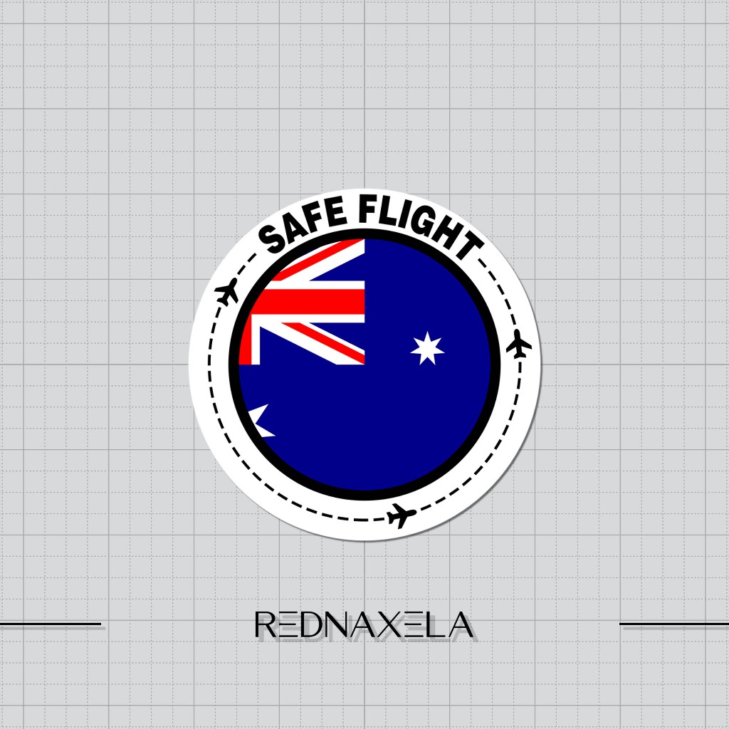 

Stiker Vinyl Safe Flight Country Australia Stiker Koper Outdoor Waterproof Sticker