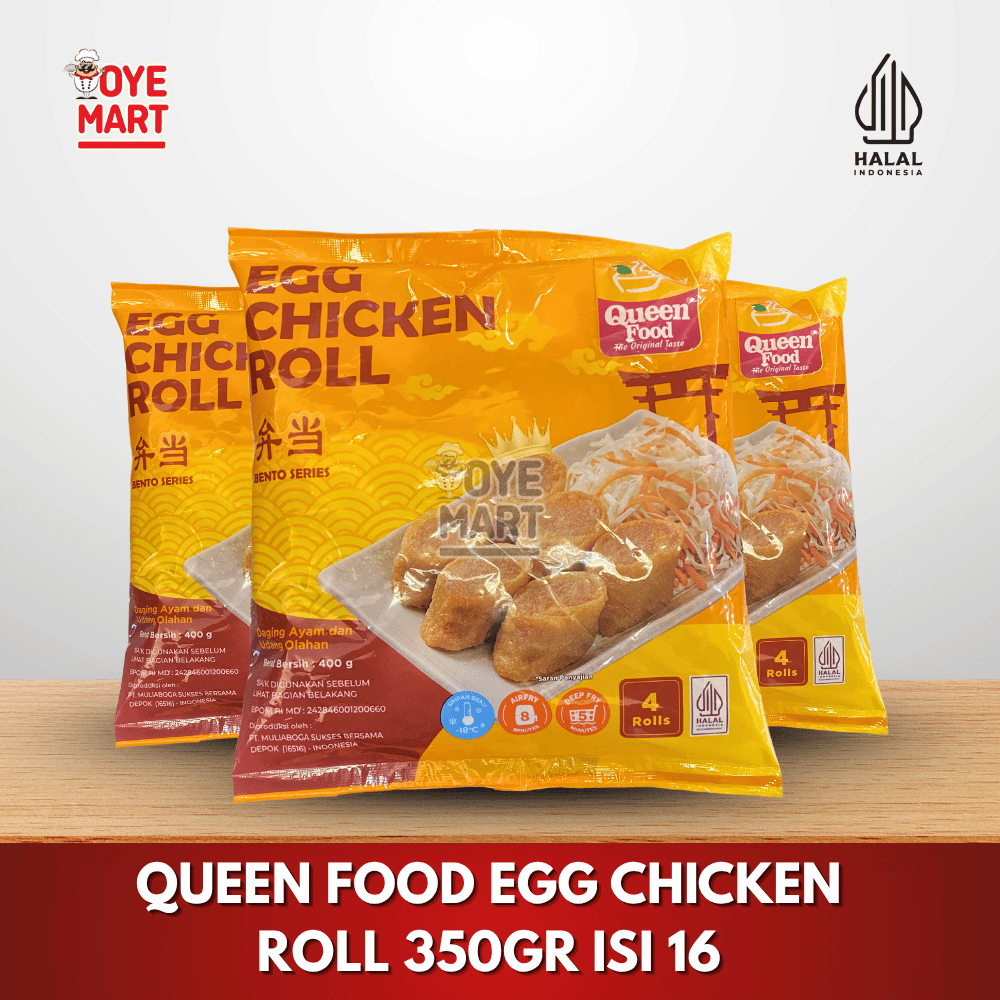 

QUEEN FOOD EGG CHICKEN ROLL 350GR ISI 16 EGG ROLL AYAM DAN UDANG