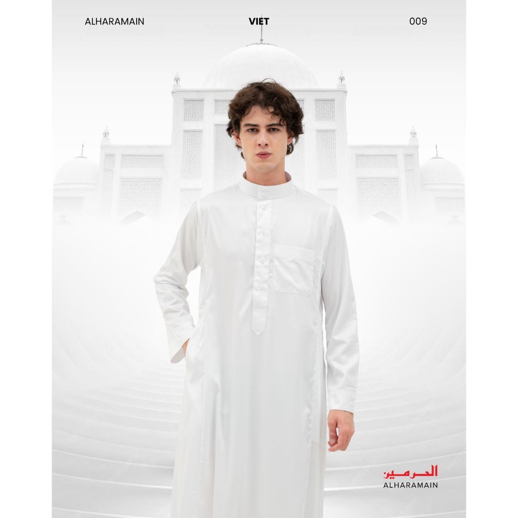 NEW AL Haramain Jubah / Gamis Pria Anak / Remaja & Dewasa Viet Polos / Jubah AL Haramain Putih Hitam
