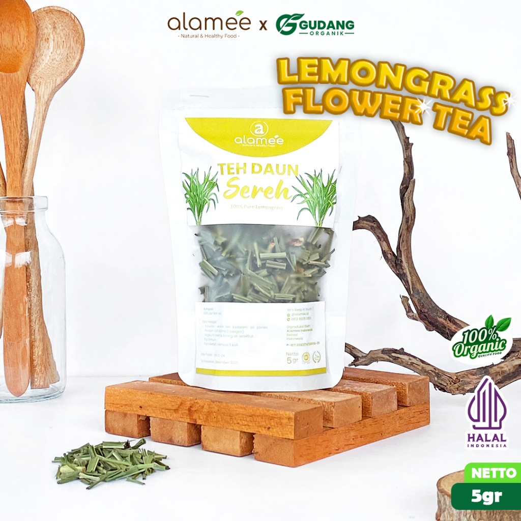 

alamee teh bunga lemongrass dengan aroma citrus dan rasa segar dalam setiap cangkir 5 gram