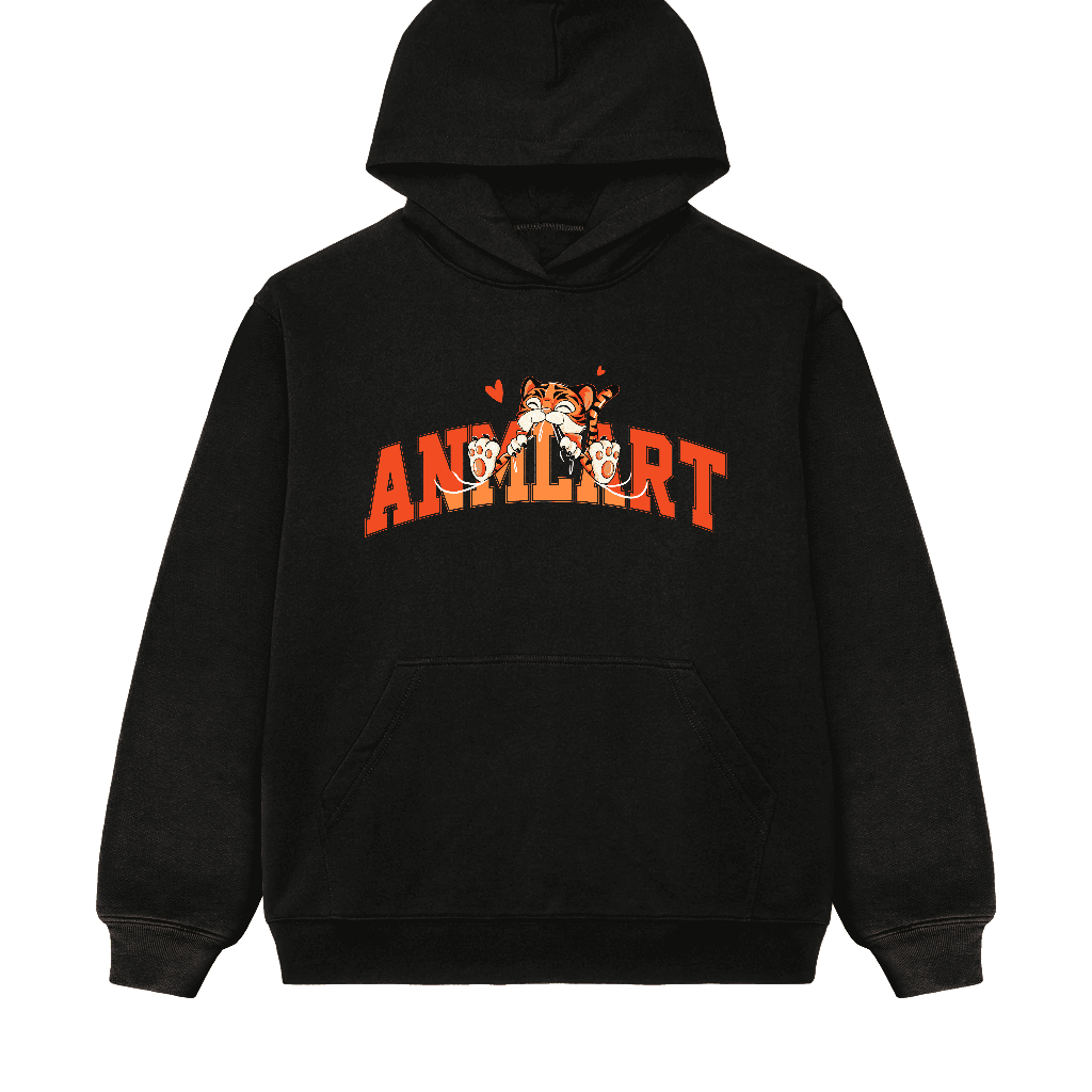 ANMLART Hoodie Black - Crook Roar - Hoodie Hitam Regular Fit