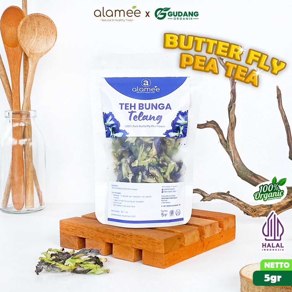 

ALAMEE Teh Bunga Telang Butterfly Pea Tea kemasan 5 gram herbal menyegarkan menyehatkan untuk tubuh