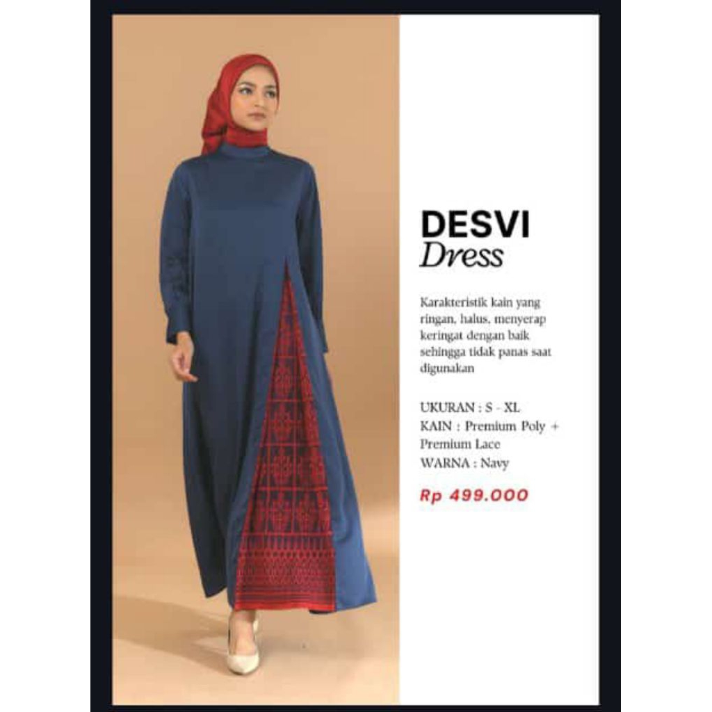 Zoya Desvi Dress Zoya gamis terusan abaya Navy baju pesta koleksi baru Zoya