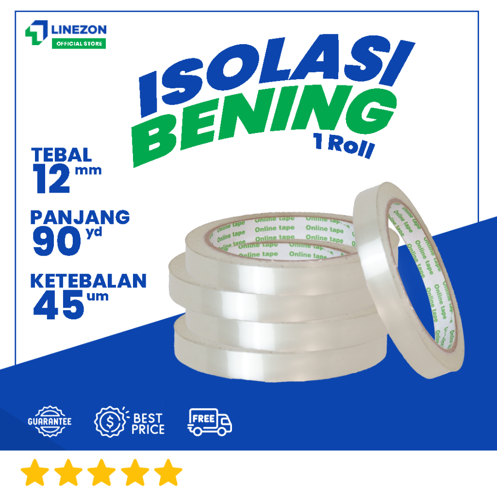 

Isolasi Bening 90 Yard 12 mm FULL / Lakban / Solatip Termurah !!!